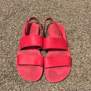 Red Clark’s sandals